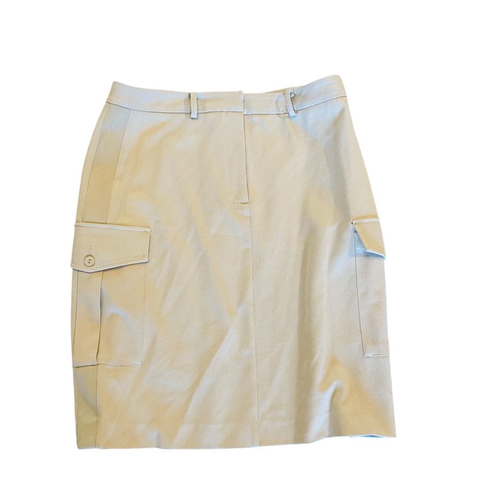 Donna Karan NWT Size 12 Bouquet Beige Skirt Cargo Pockets Stretchy Belt Loops
